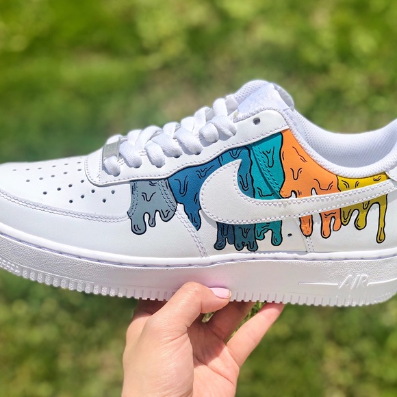 Custom Painted “cartoon drip” Nike Air Force 1s - Picture 6 of 6